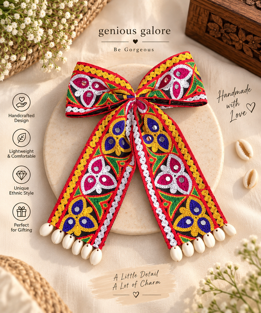 Rangoli Handcrafted Embroidered Hair Bow