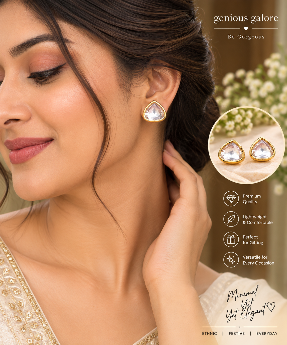 Drop kundan earrings